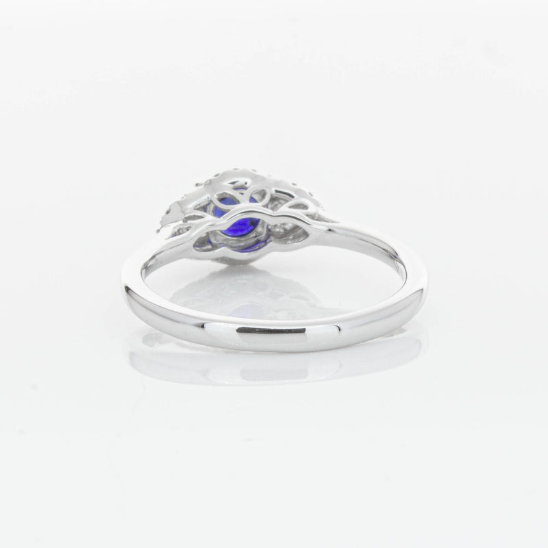 18ct White Gold Sapphire & Diamond Posie Ring-Ring-Walker & Hall