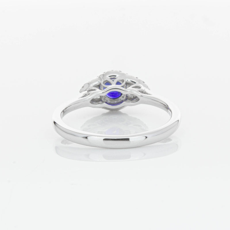 18ct White Gold Sapphire & Diamond Posie Ring-Ring-Walker & Hall