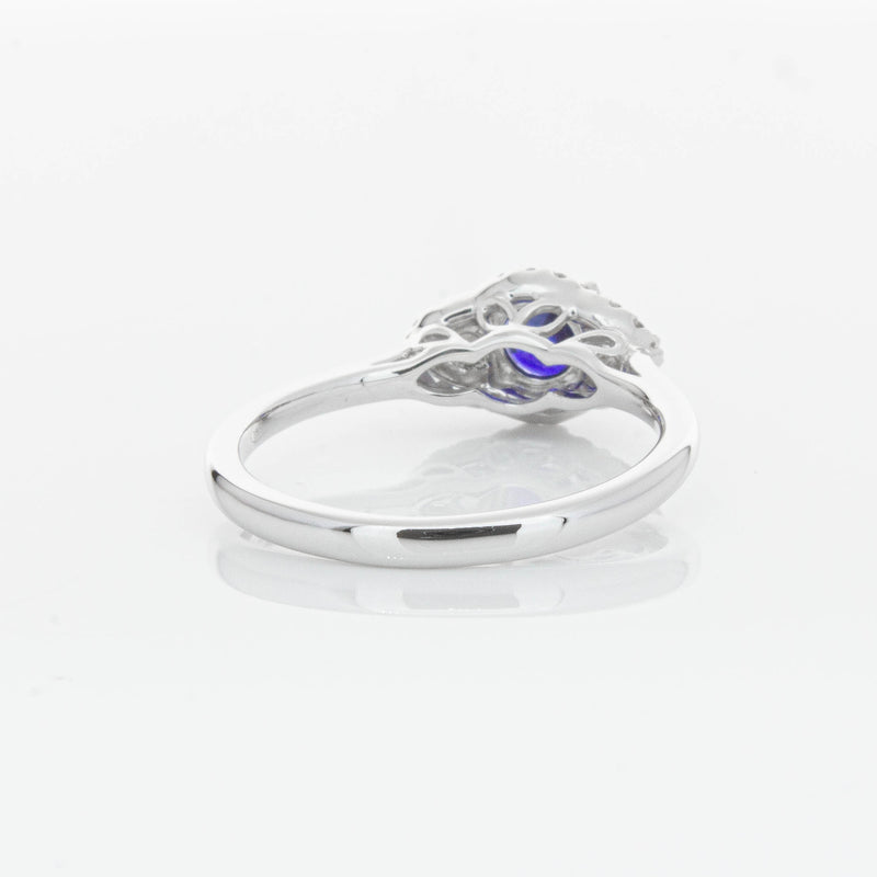 18ct White Gold Sapphire & Diamond Posie Ring-Ring-Walker & Hall