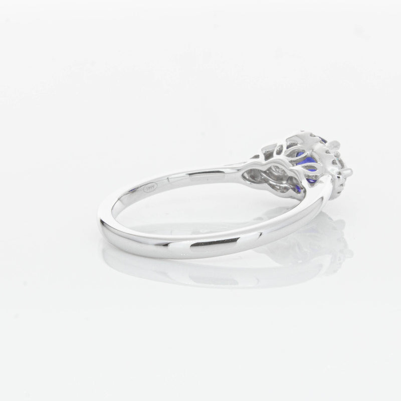 18ct White Gold Sapphire & Diamond Posie Ring-Ring-Walker & Hall