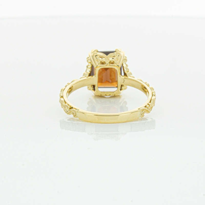 18ct Yellow Gold Garnet & Diamond Romanov Ring-Ring-Walker & Hall