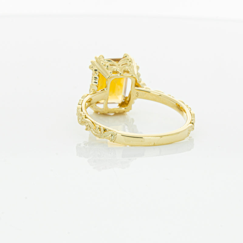 18ct Yellow Gold Citrine & Diamond Romanov Ring-Ring-Walker & Hall