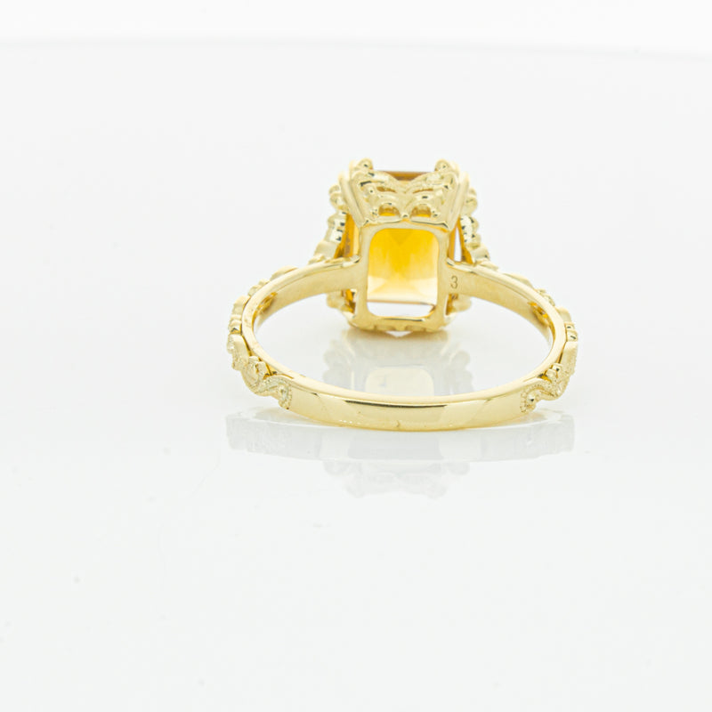 18ct Yellow Gold Citrine & Diamond Romanov Ring-Ring-Walker & Hall