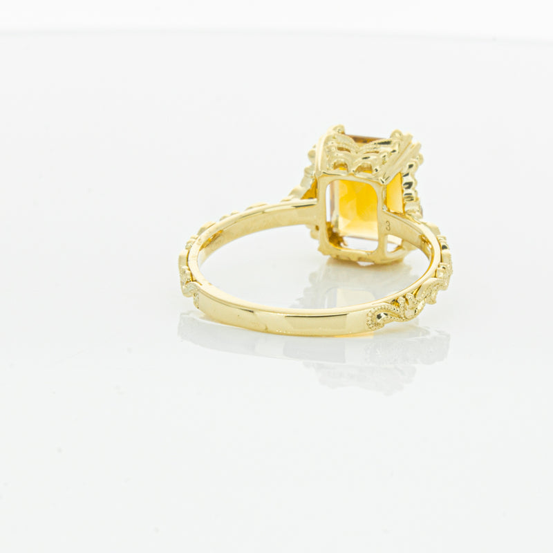 18ct Yellow Gold Citrine & Diamond Romanov Ring-Ring-Walker & Hall