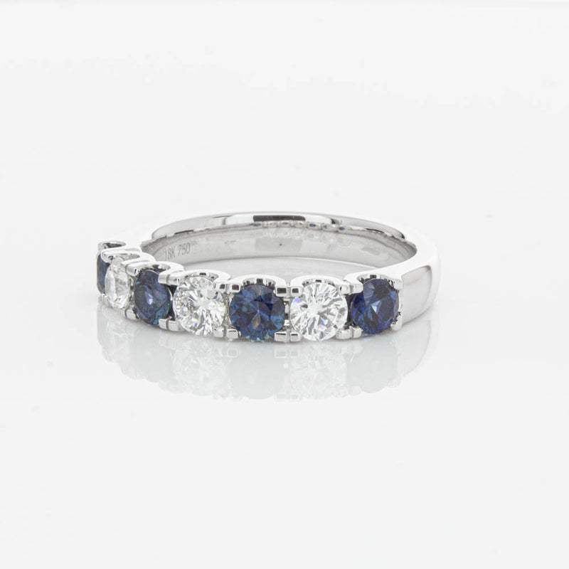 18ct White Gold .76ct Sapphire & Diamond Rialto Ring-Ring-Walker & Hall