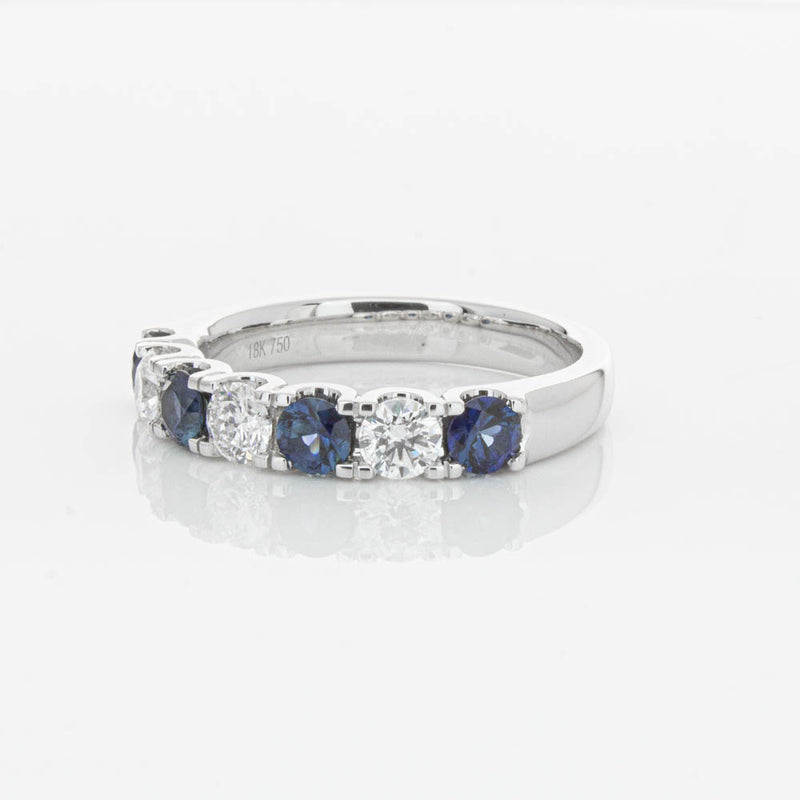 18ct White Gold .76ct Sapphire & Diamond Rialto Ring-Ring-Walker & Hall