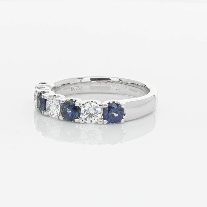 18ct White Gold .76ct Sapphire & Diamond Rialto Ring-Ring-Walker & Hall