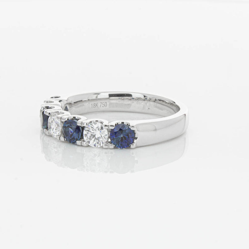 18ct White Gold .76ct Sapphire & Diamond Rialto Ring-Ring-Walker & Hall