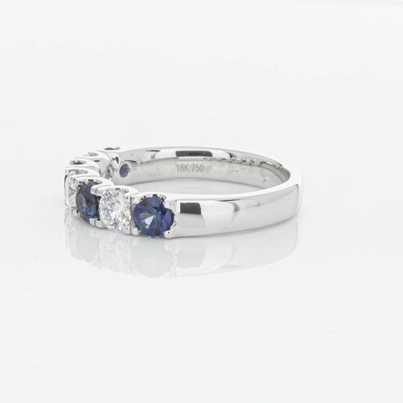 18ct White Gold .76ct Sapphire & Diamond Rialto Ring-Ring-Walker & Hall