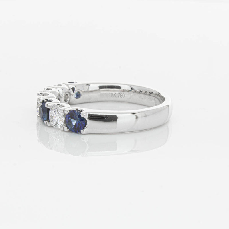 18ct White Gold .76ct Sapphire & Diamond Rialto Ring-Ring-Walker & Hall