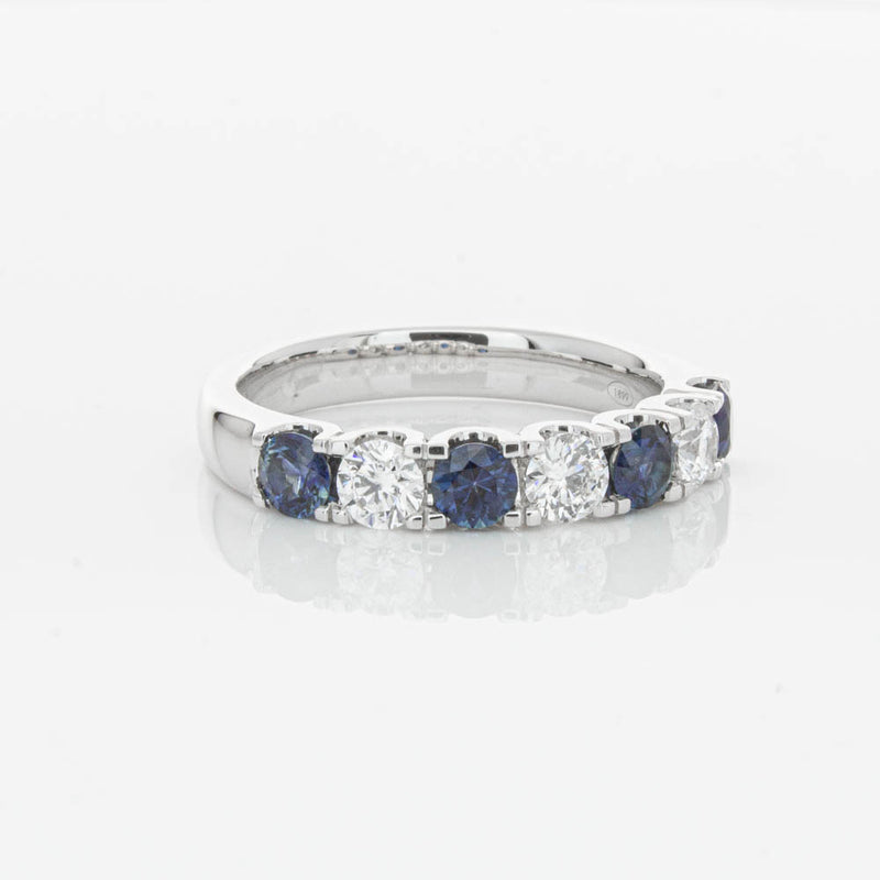 18ct White Gold .76ct Sapphire & Diamond Rialto Ring-Ring-Walker & Hall