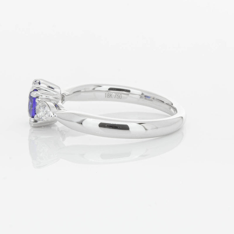 18ct White Gold 1.03ct Cushion Sapphire & Diamond Ayla Ring-Ring-Walker & Hall