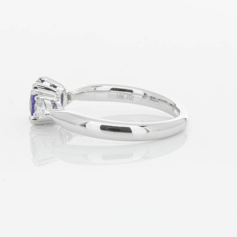 18ct White Gold 1.03ct Cushion Sapphire & Diamond Ayla Ring-Ring-Walker & Hall