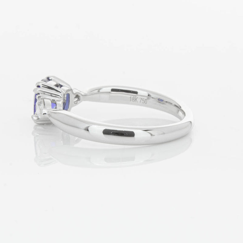 18ct White Gold 1.03ct Cushion Sapphire & Diamond Ayla Ring-Ring-Walker & Hall