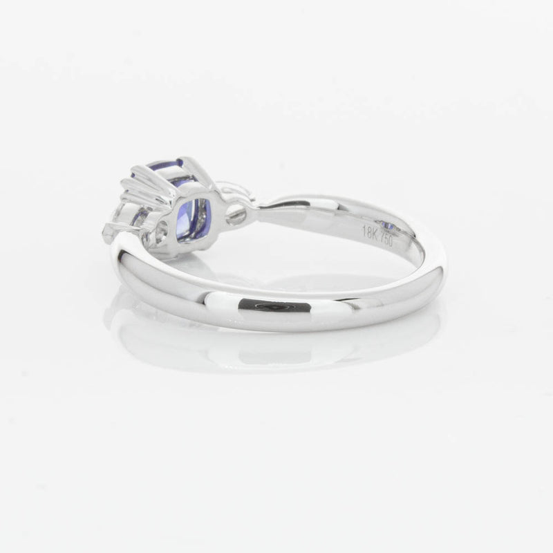 18ct White Gold 1.03ct Cushion Sapphire & Diamond Ayla Ring-Ring-Walker & Hall