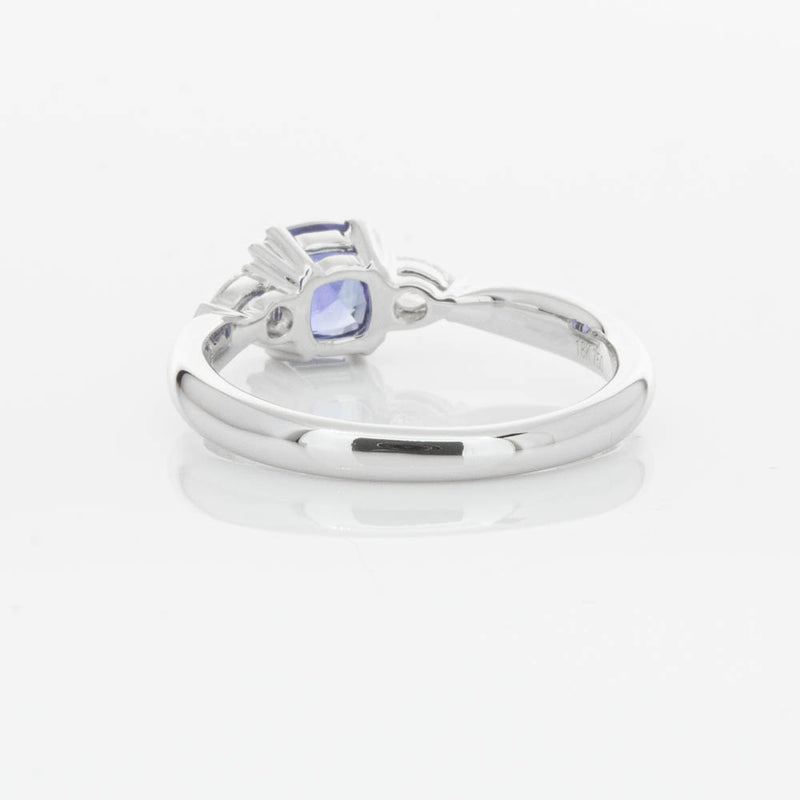 18ct White Gold 1.03ct Cushion Sapphire & Diamond Ayla Ring-Ring-Walker & Hall