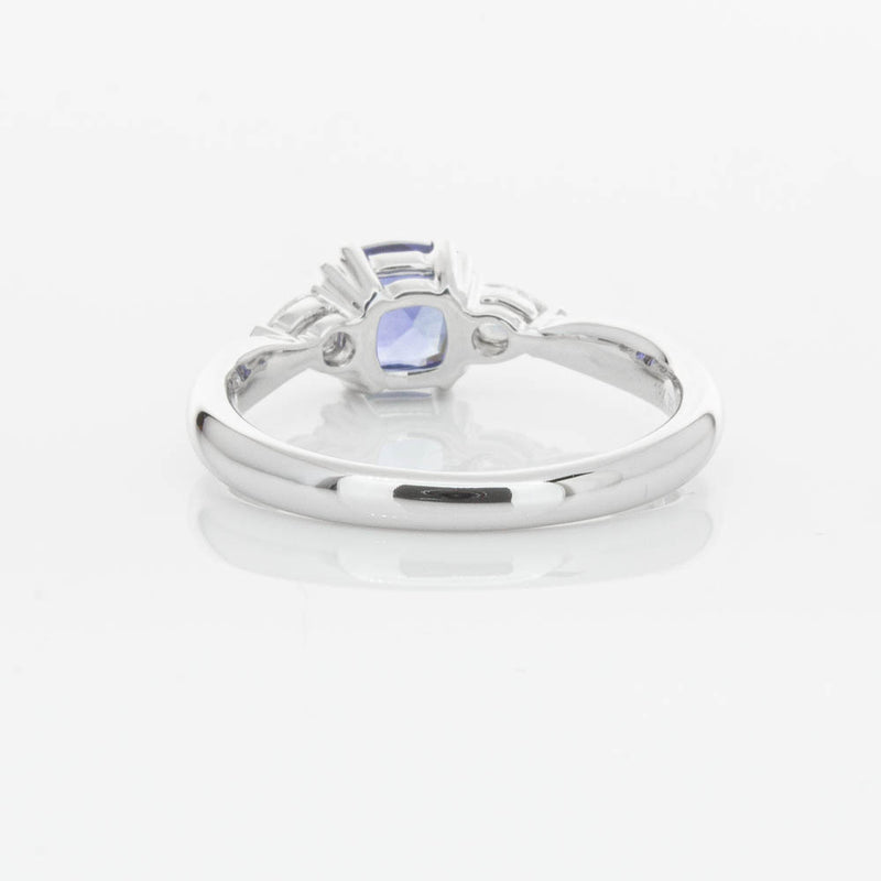 18ct White Gold 1.03ct Cushion Sapphire & Diamond Ayla Ring-Ring-Walker & Hall