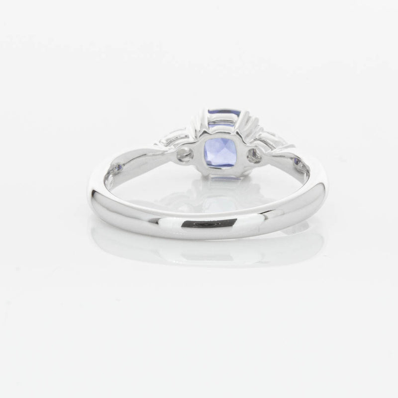 18ct White Gold 1.03ct Cushion Sapphire & Diamond Ayla Ring-Ring-Walker & Hall