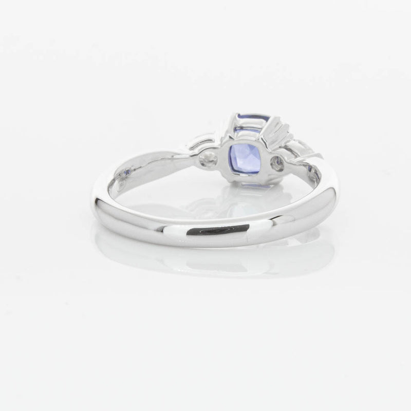 18ct White Gold 1.03ct Cushion Sapphire & Diamond Ayla Ring-Ring-Walker & Hall