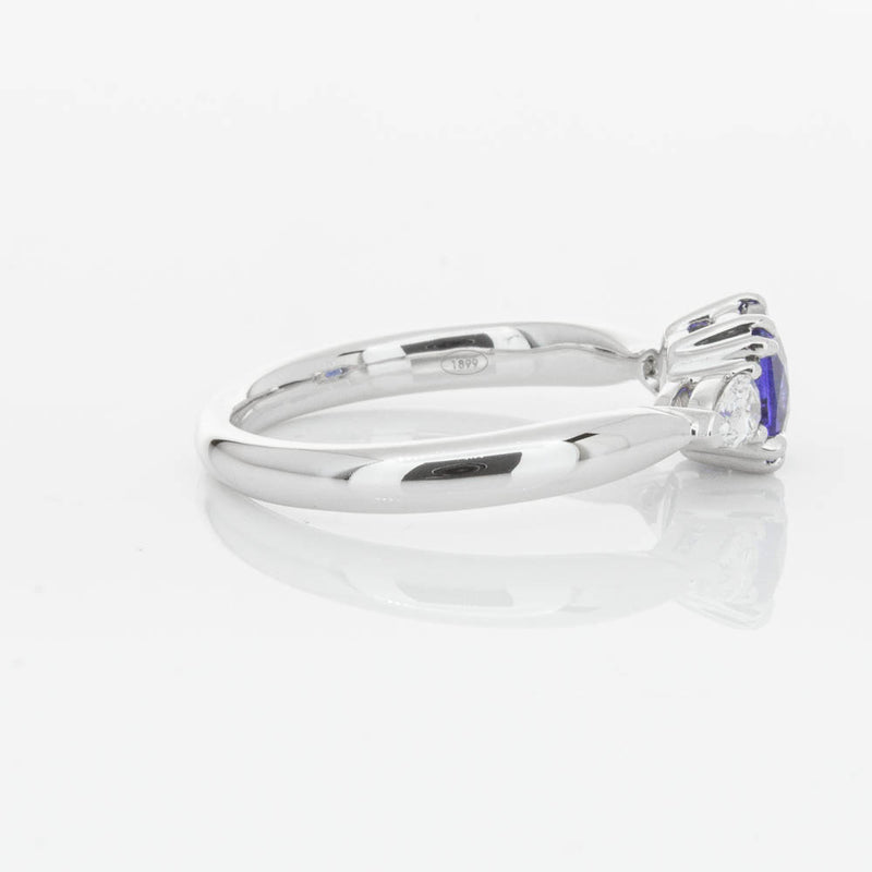 18ct White Gold 1.03ct Cushion Sapphire & Diamond Ayla Ring-Ring-Walker & Hall