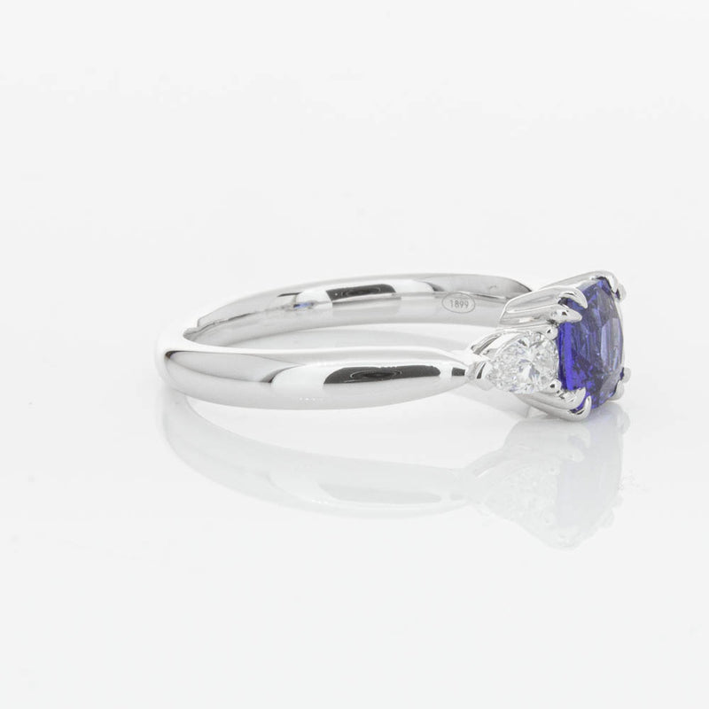 18ct White Gold 1.03ct Cushion Sapphire & Diamond Ayla Ring-Ring-Walker & Hall