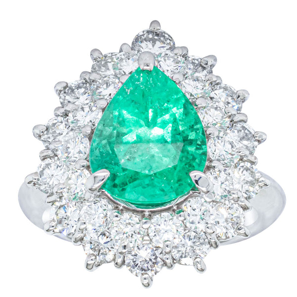 Deja Vu Platinum 3.04ct Emerald & Diamond Ring - Ring - Walker & Hall