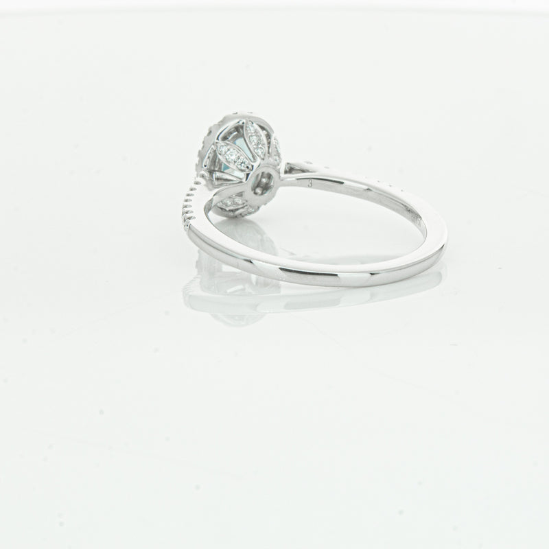 18ct White Gold Aquamarine & Diamond Mini Sierra Ring-Ring-Walker & Hall