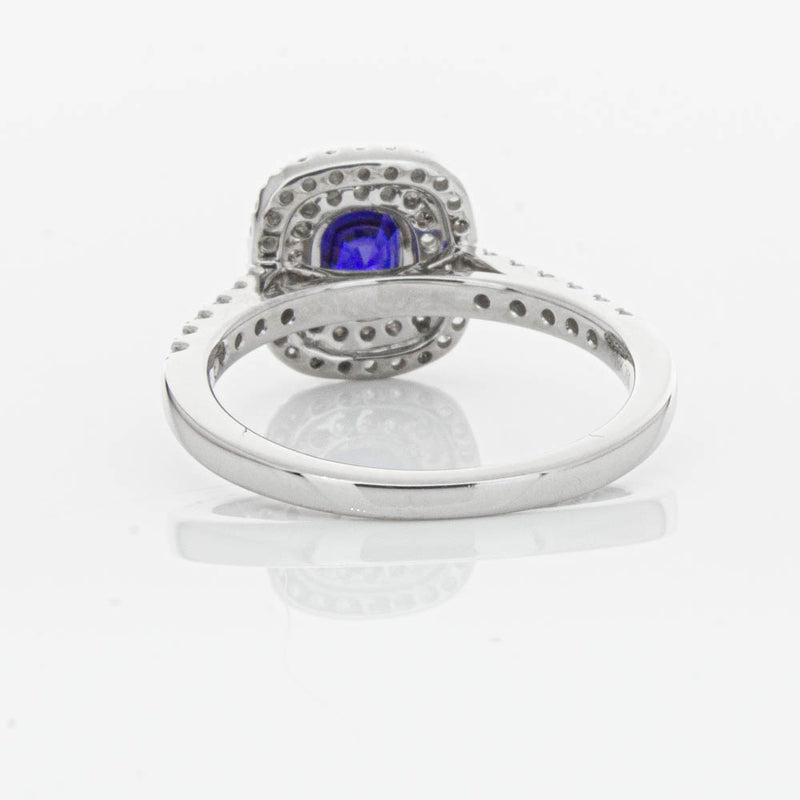 18ct White Gold .79ct Sapphire & Diamond Rosa Ring-Ring-Walker & Hall