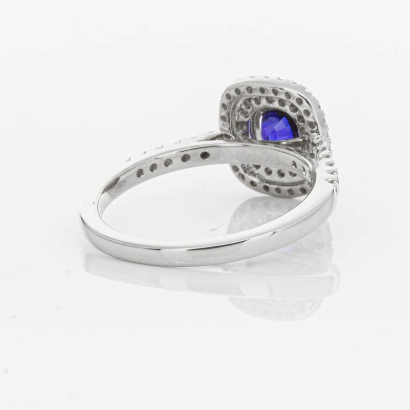 18ct White Gold .79ct Sapphire & Diamond Rosa Ring-Ring-Walker & Hall