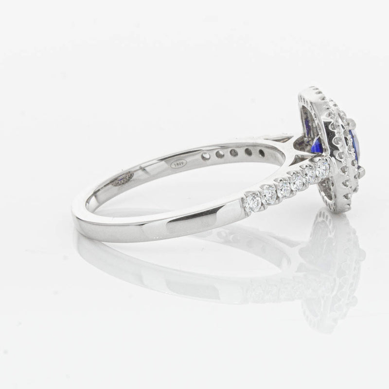 18ct White Gold .79ct Sapphire & Diamond Rosa Ring-Ring-Walker & Hall