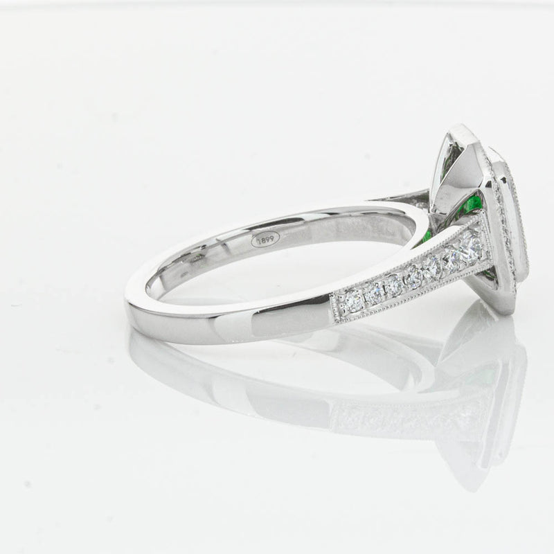 18ct White Gold Emerald & Diamond Ring-Ring-Walker & Hall
