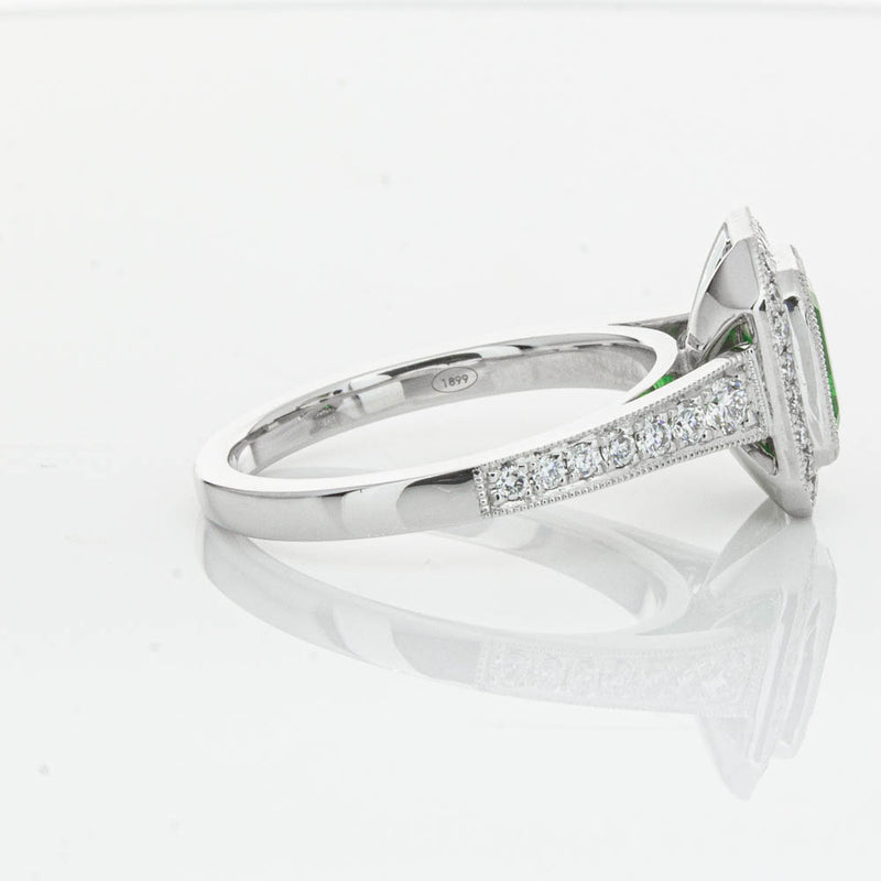 18ct White Gold Emerald & Diamond Ring-Ring-Walker & Hall