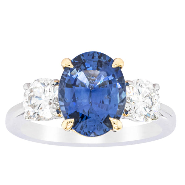 18ct White Gold 2.89ct Sapphire & Diamond Ring - Ring - Walker & Hall