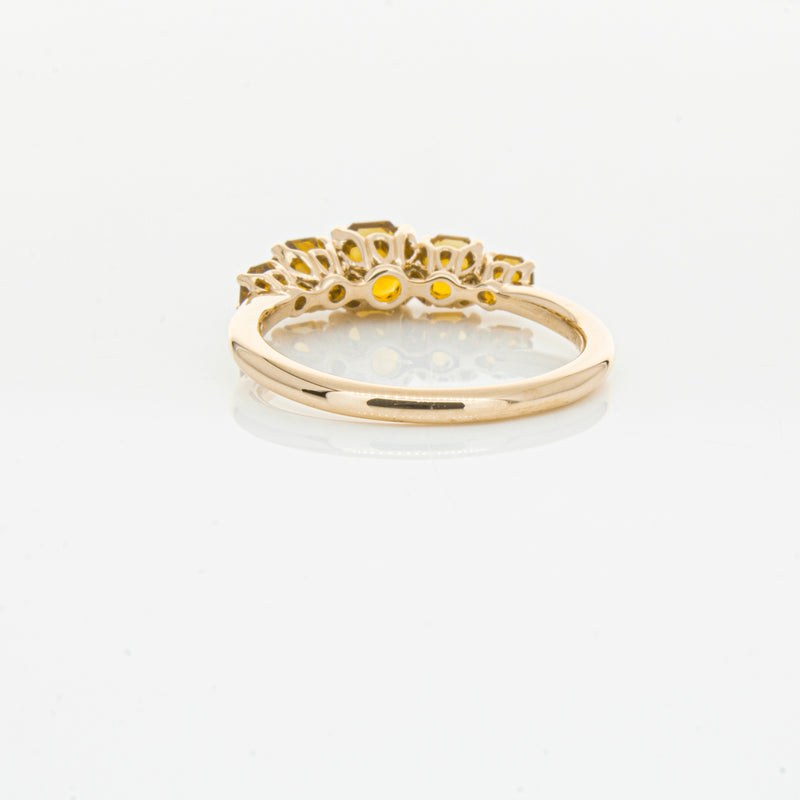 18ct Rose Gold Five Stone Citrine Octavia Ring-Ring-Walker & Hall