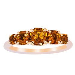 18ct Rose Gold Five Stone Citrine Octavia Ring - Ring - Walker & Hall