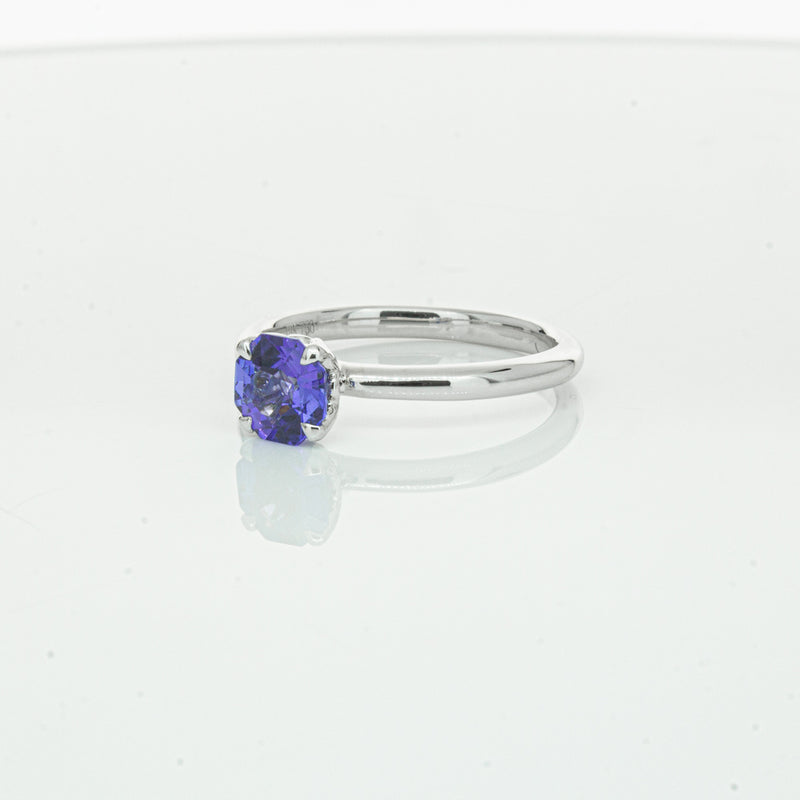 18ct White Gold Tanzanite Mini Octavia Ring-Ring-Walker & Hall