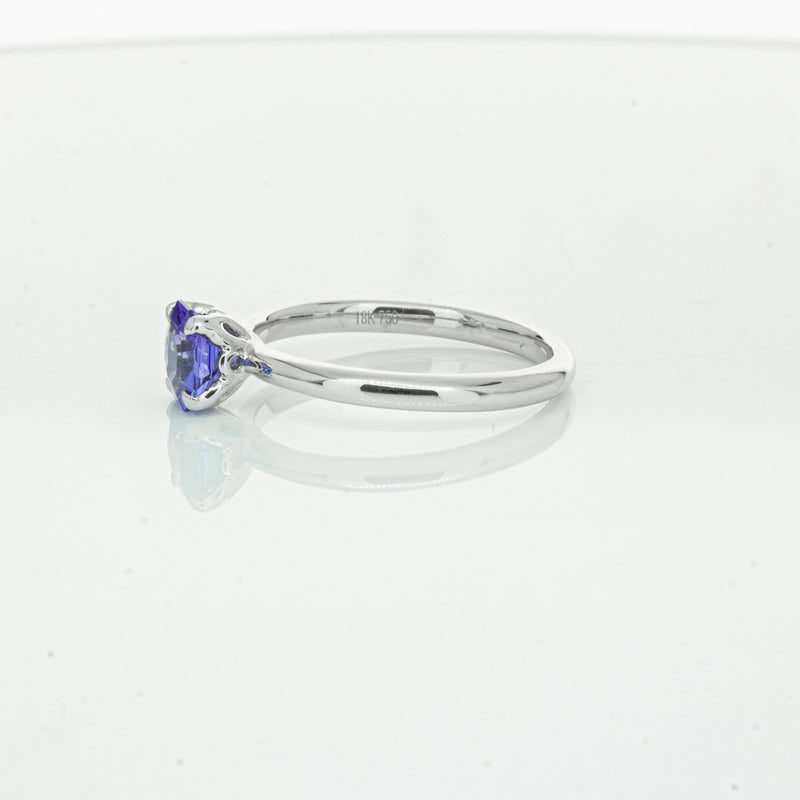 18ct White Gold Tanzanite Mini Octavia Ring-Ring-Walker & Hall