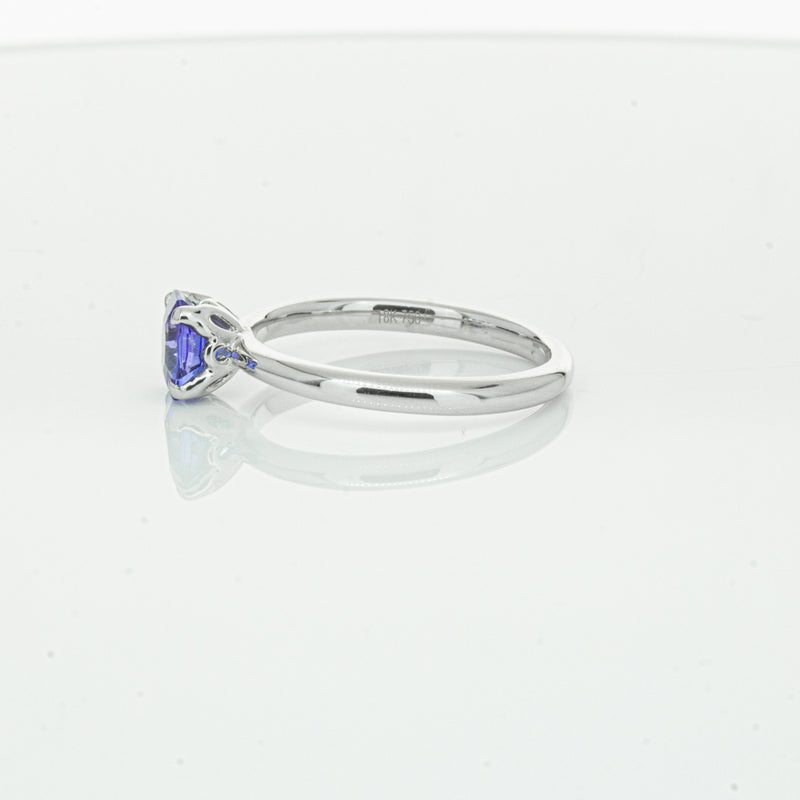 18ct White Gold Tanzanite Mini Octavia Ring-Ring-Walker & Hall