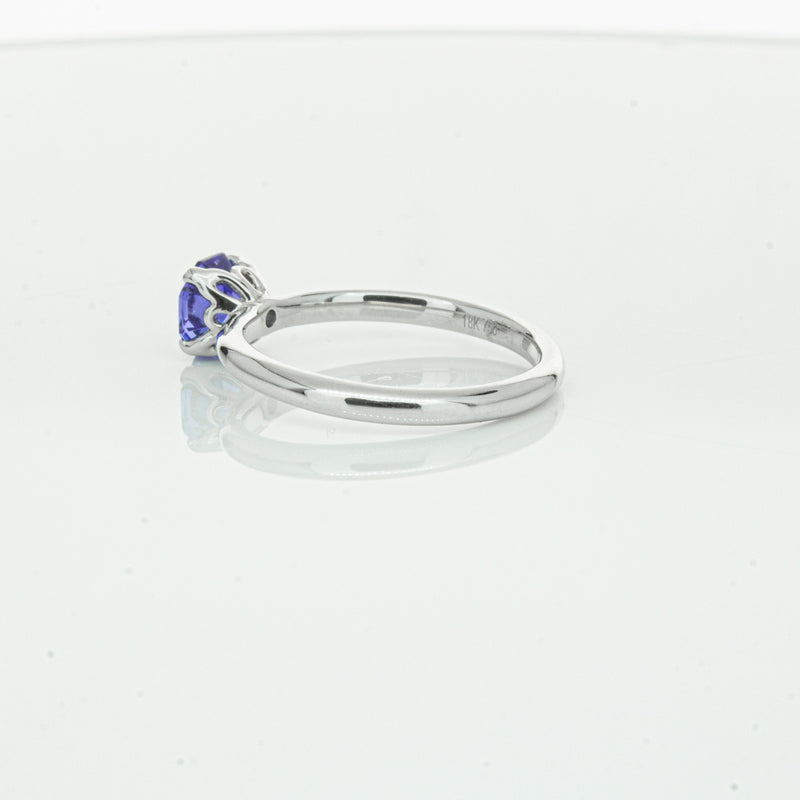 18ct White Gold Tanzanite Mini Octavia Ring-Ring-Walker & Hall
