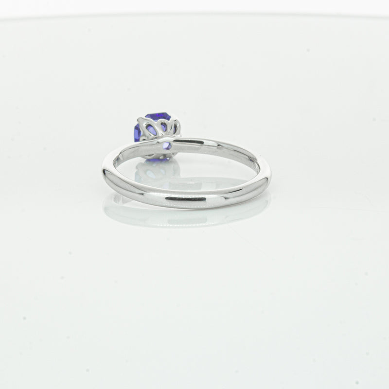 18ct White Gold Tanzanite Mini Octavia Ring-Ring-Walker & Hall