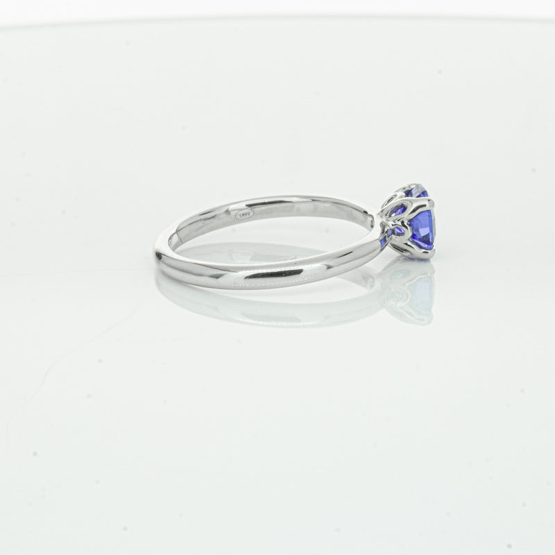 18ct White Gold Tanzanite Mini Octavia Ring-Ring-Walker & Hall