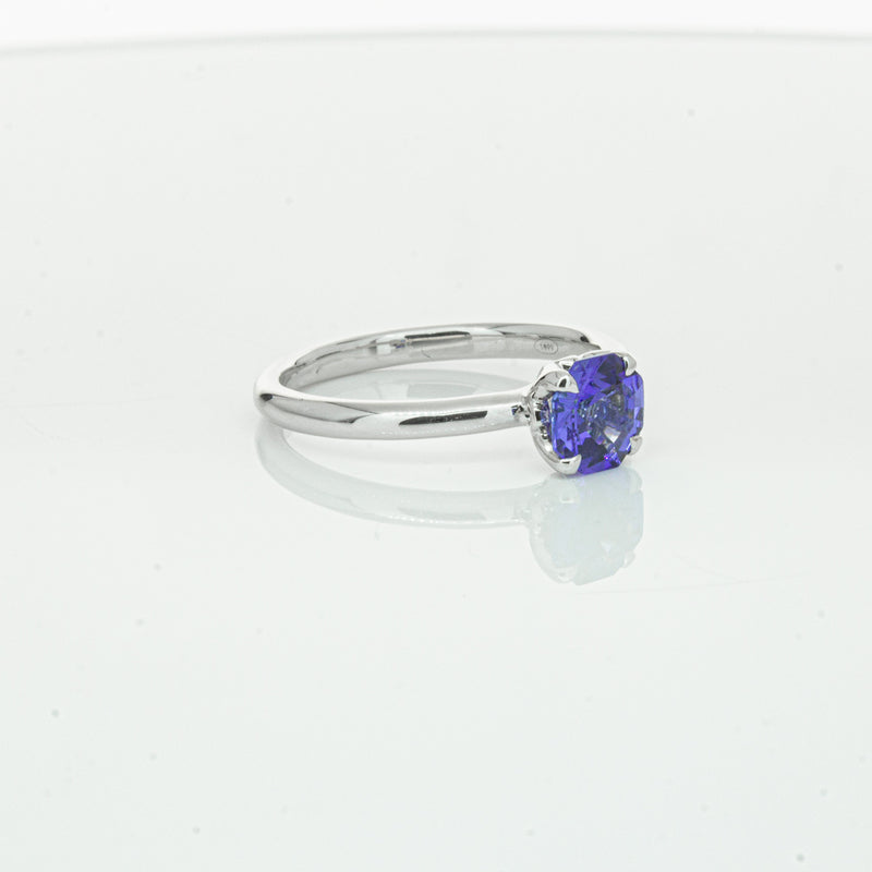 18ct White Gold Tanzanite Mini Octavia Ring-Ring-Walker & Hall