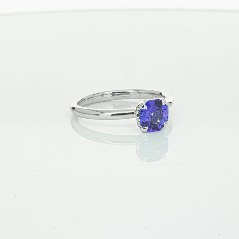 18ct White Gold Tanzanite Mini Octavia Ring-Ring-Walker & Hall