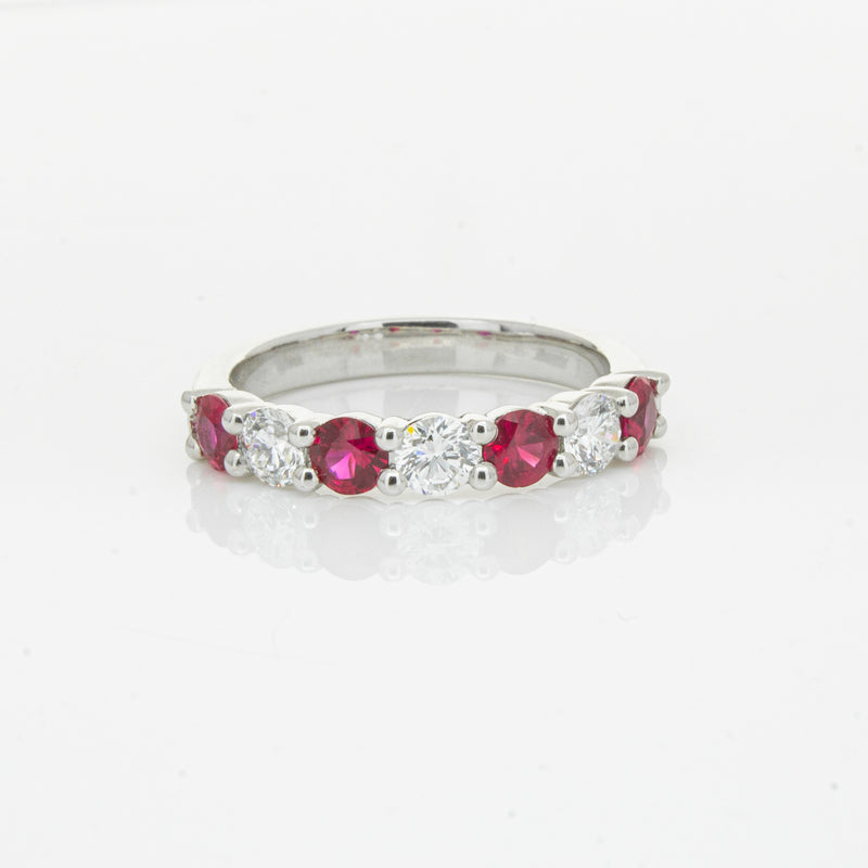 18ct White Gold .71ct Ruby & Diamond Panorama Ring-Ring-Walker & Hall
