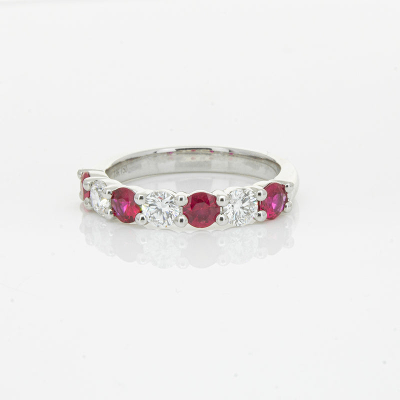 18ct White Gold .71ct Ruby & Diamond Panorama Ring-Ring-Walker & Hall