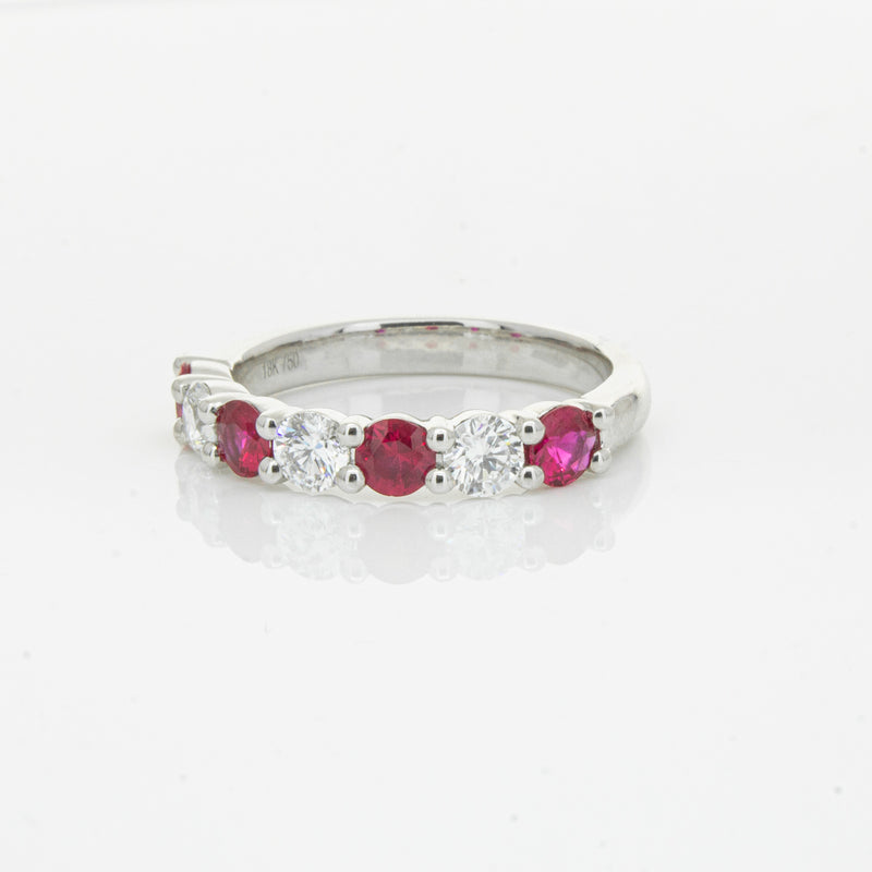 18ct White Gold .71ct Ruby & Diamond Panorama Ring-Ring-Walker & Hall