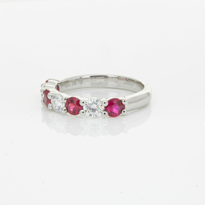 18ct White Gold .71ct Ruby & Diamond Panorama Ring-Ring-Walker & Hall