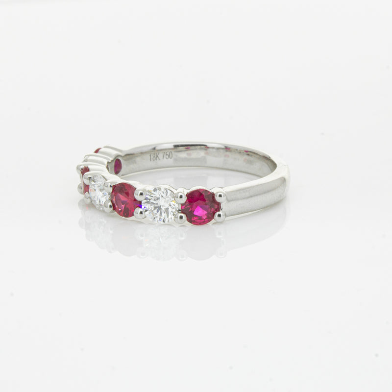 18ct White Gold .71ct Ruby & Diamond Panorama Ring-Ring-Walker & Hall