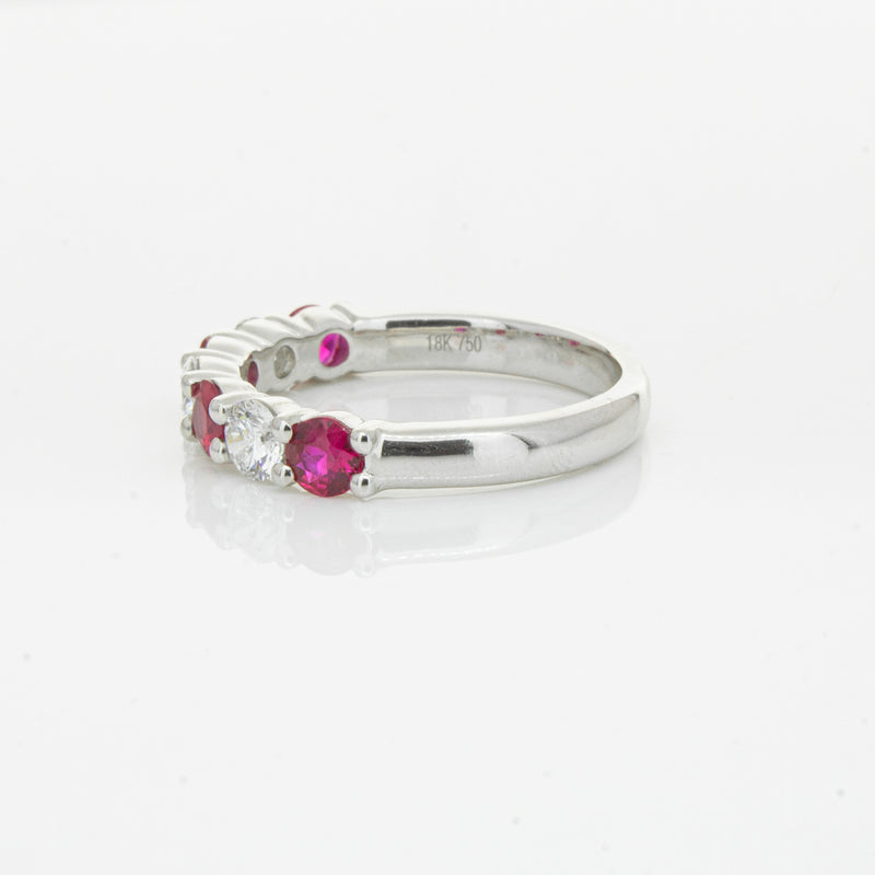 18ct White Gold .71ct Ruby & Diamond Panorama Ring-Ring-Walker & Hall