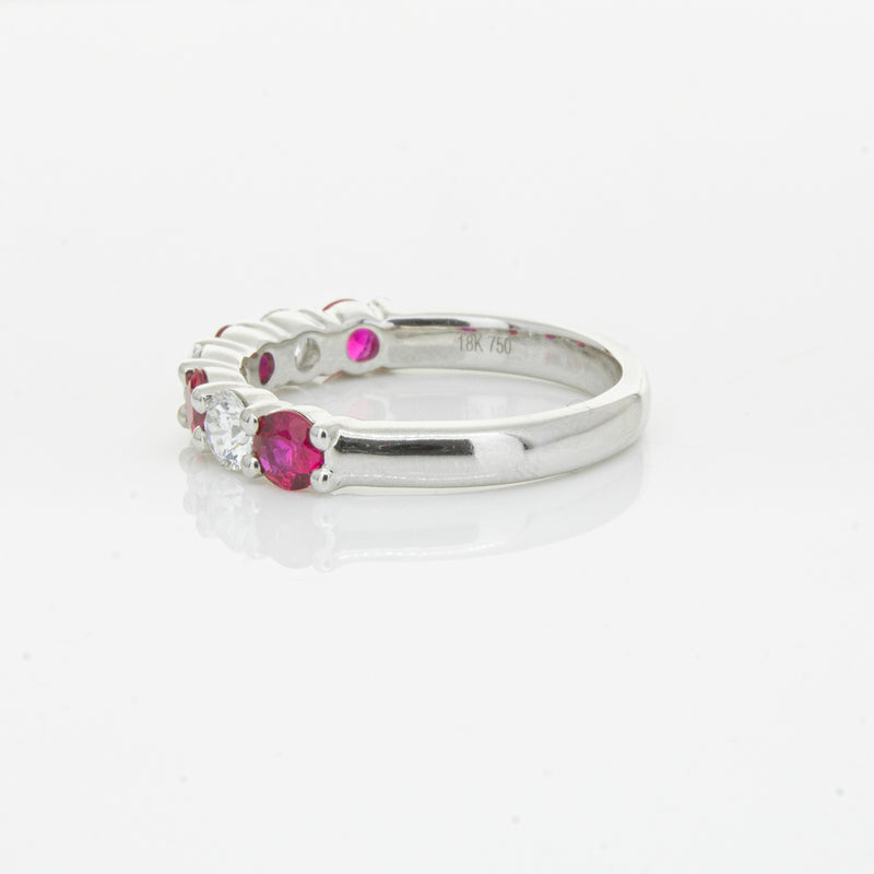 18ct White Gold .71ct Ruby & Diamond Panorama Ring-Ring-Walker & Hall